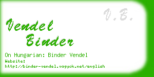 vendel binder business card